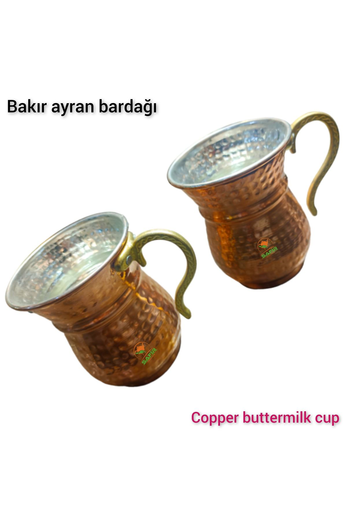 Bakır Ayran Bardağı Osmanlı Kültür Su Bardağı Kalaylı Bakır barda