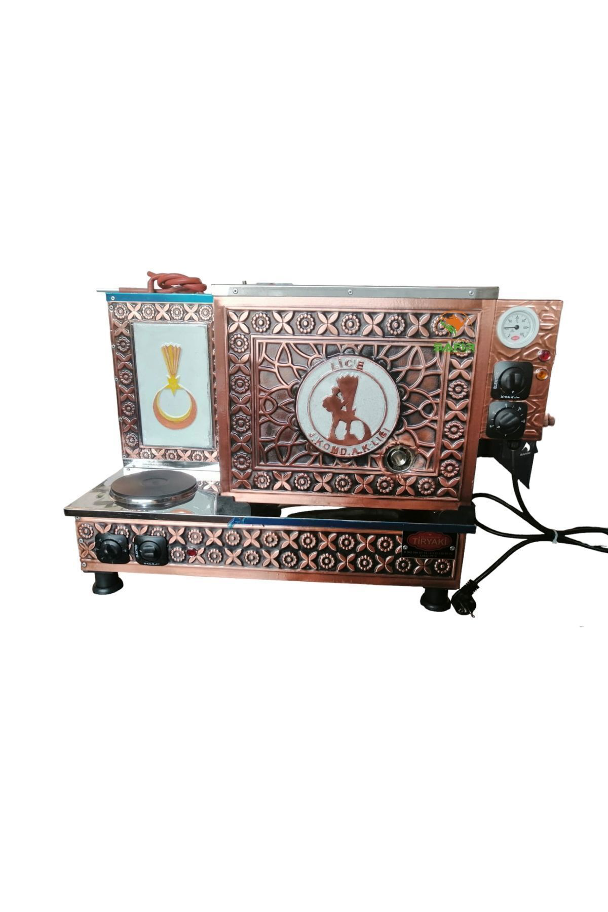 Safir Bakır Çay Kazanı Tam Otomatik 2 Gözlü Ce Gazmerli Doğalgazlı Gaz 