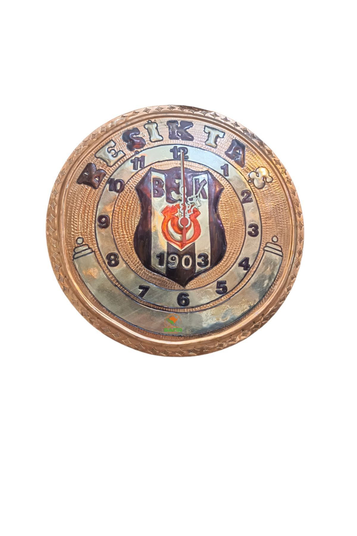 BAKIR DUVAR SAATİ BEŞİKTAŞ DUVAR SAATİ BAKIR ÖZEL EL İŞLEMESİ TAR