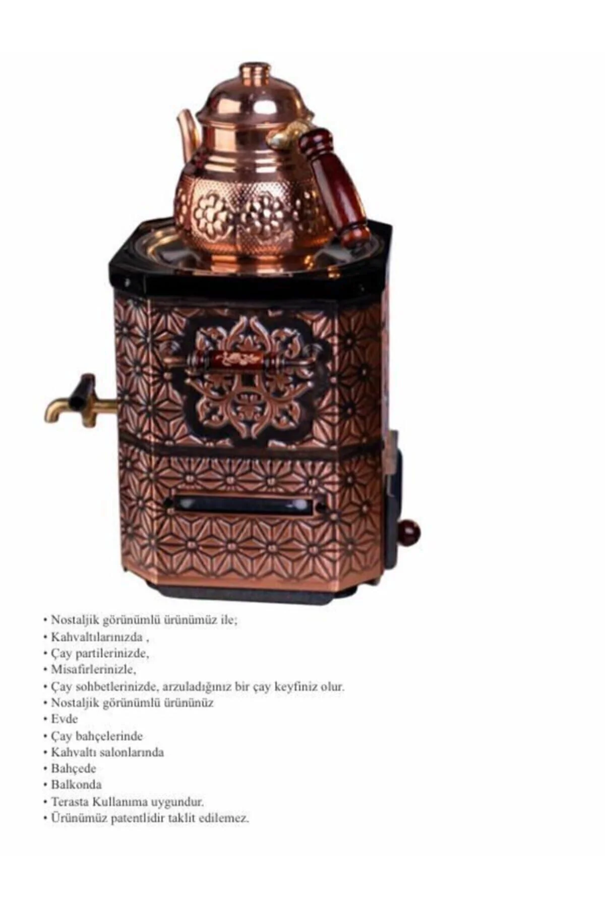 Bakır Jelli Semaver (DEMLİK DAHİLDİR) Fiyatı, Yorumları ve Özellikleri