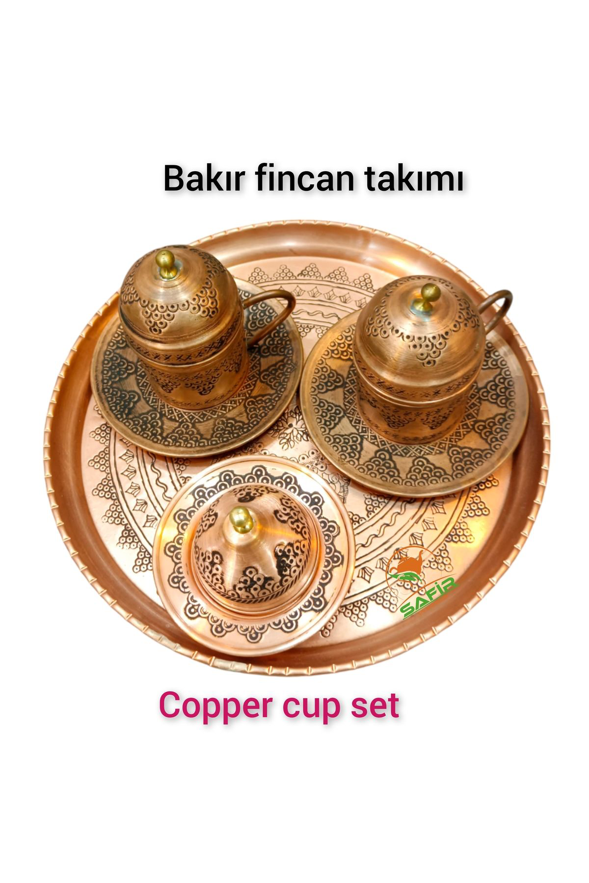 Safir Çay Kazanlari Bakir Kahve Fincan Takimi Bakir Kahvelik 2 Kişilik Bakir Kahve Fi