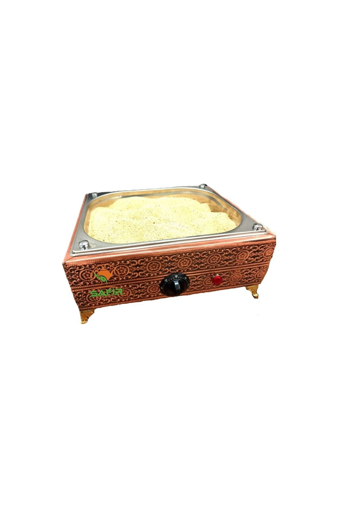 Safir Bakir Kumda Kahve Makinesi Çift Pleytli Büyük Boy 55X33 Cm Kumda 