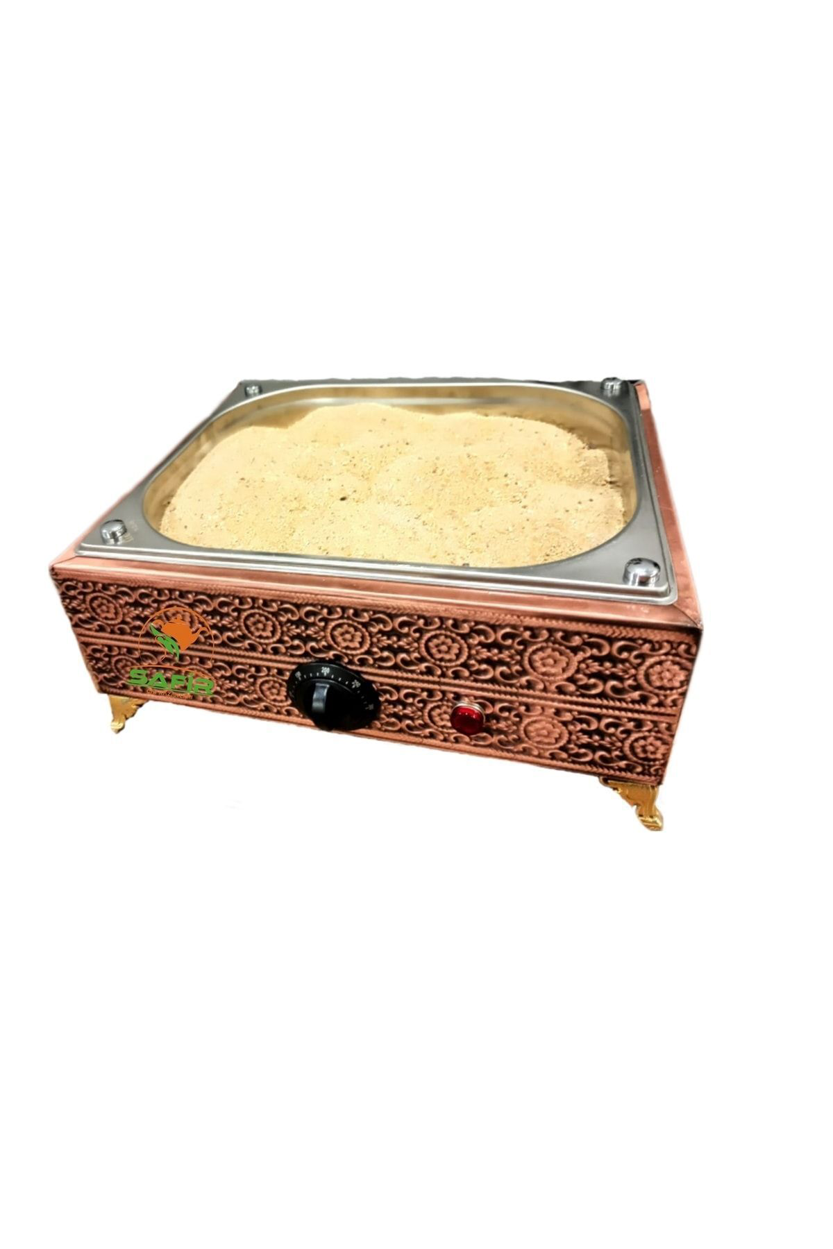 Safir Bakir Kumda Kahve Makinesi Çift Pleytli Büyük Boy 55X33 Cm Kumda 