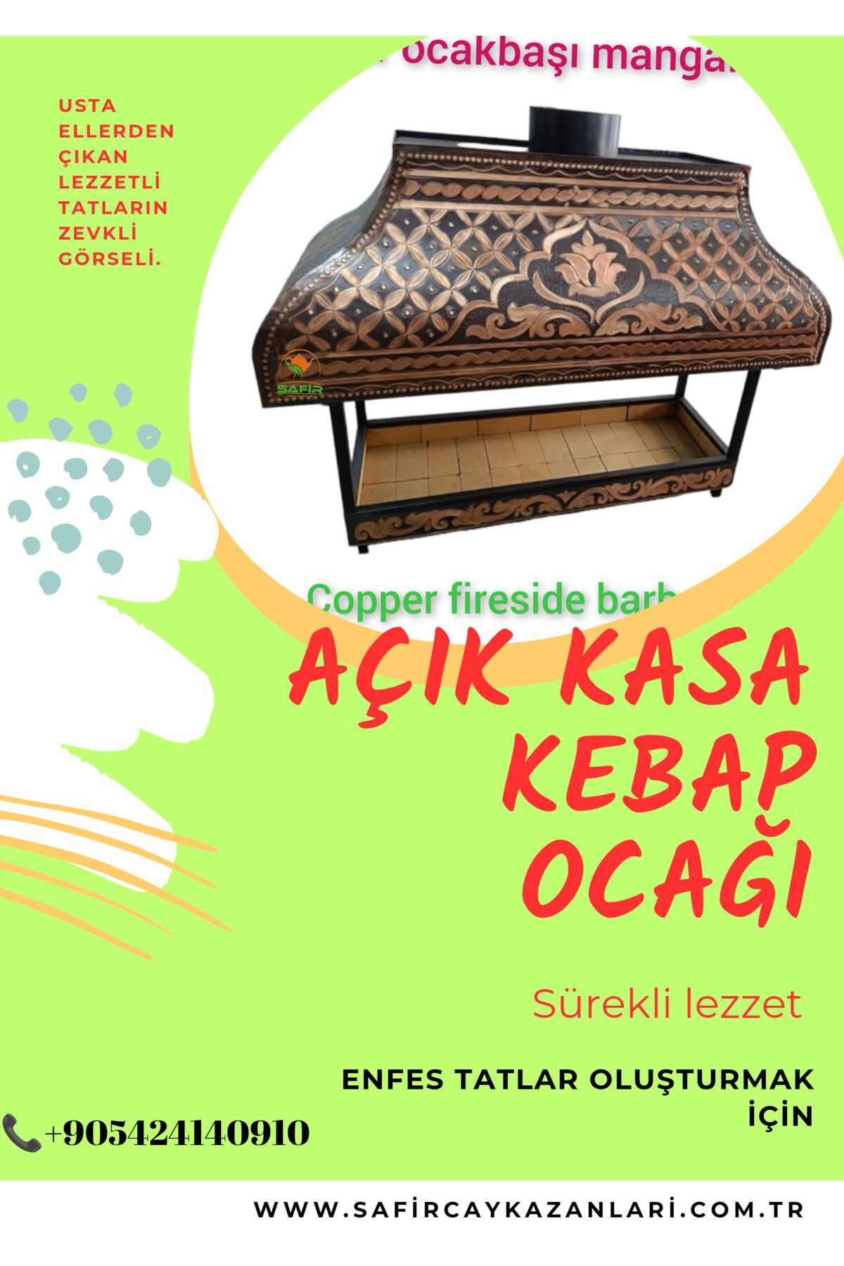 Safir Çay Kazanlari Bakir Ocakbaşi Açik Kasa Ocakbaşi - Mangalbaşi Bakir Köfte Ocaği 