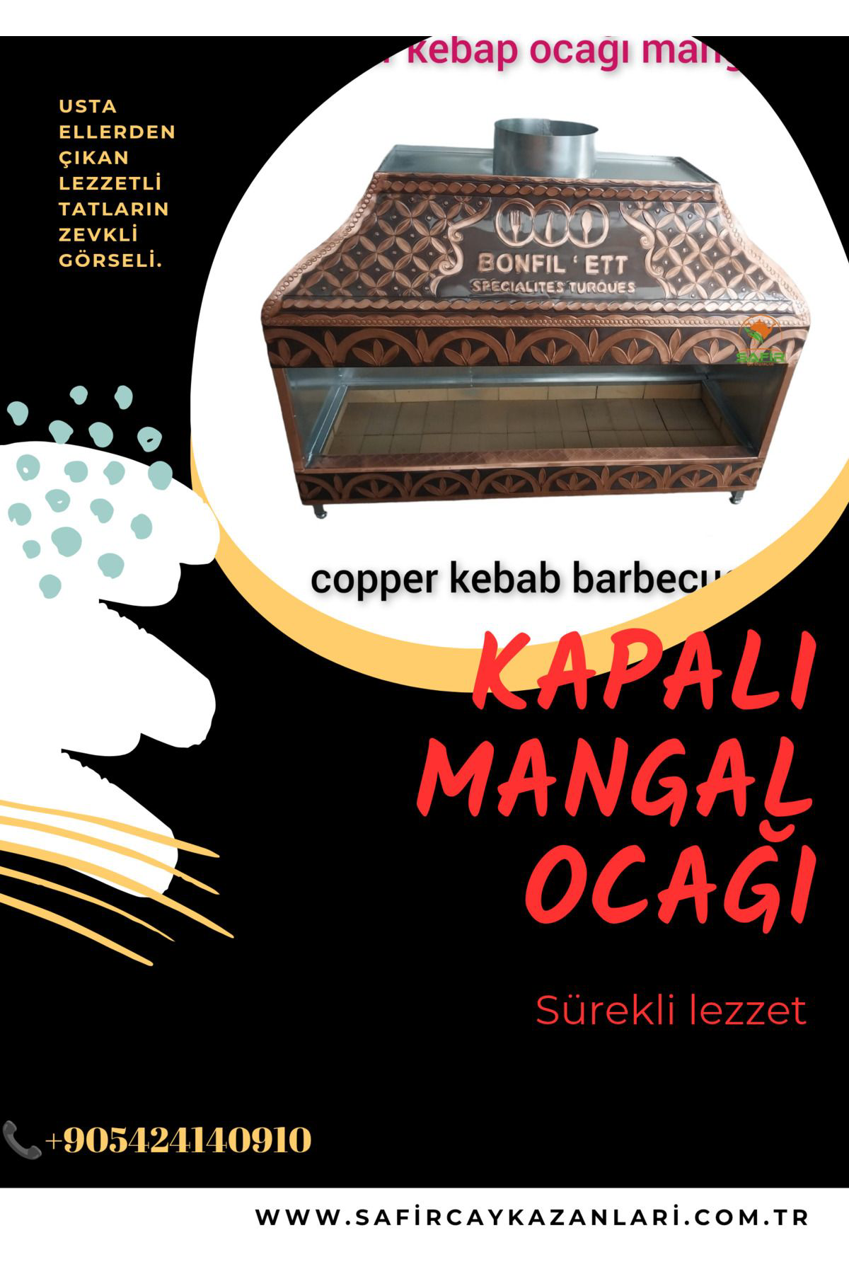 Safir Çay Kazanlari Bakir Ocakbaşi Kapali Kasa Ocakbaşi  Mangalbaşi Bakir Köfte Ocaği