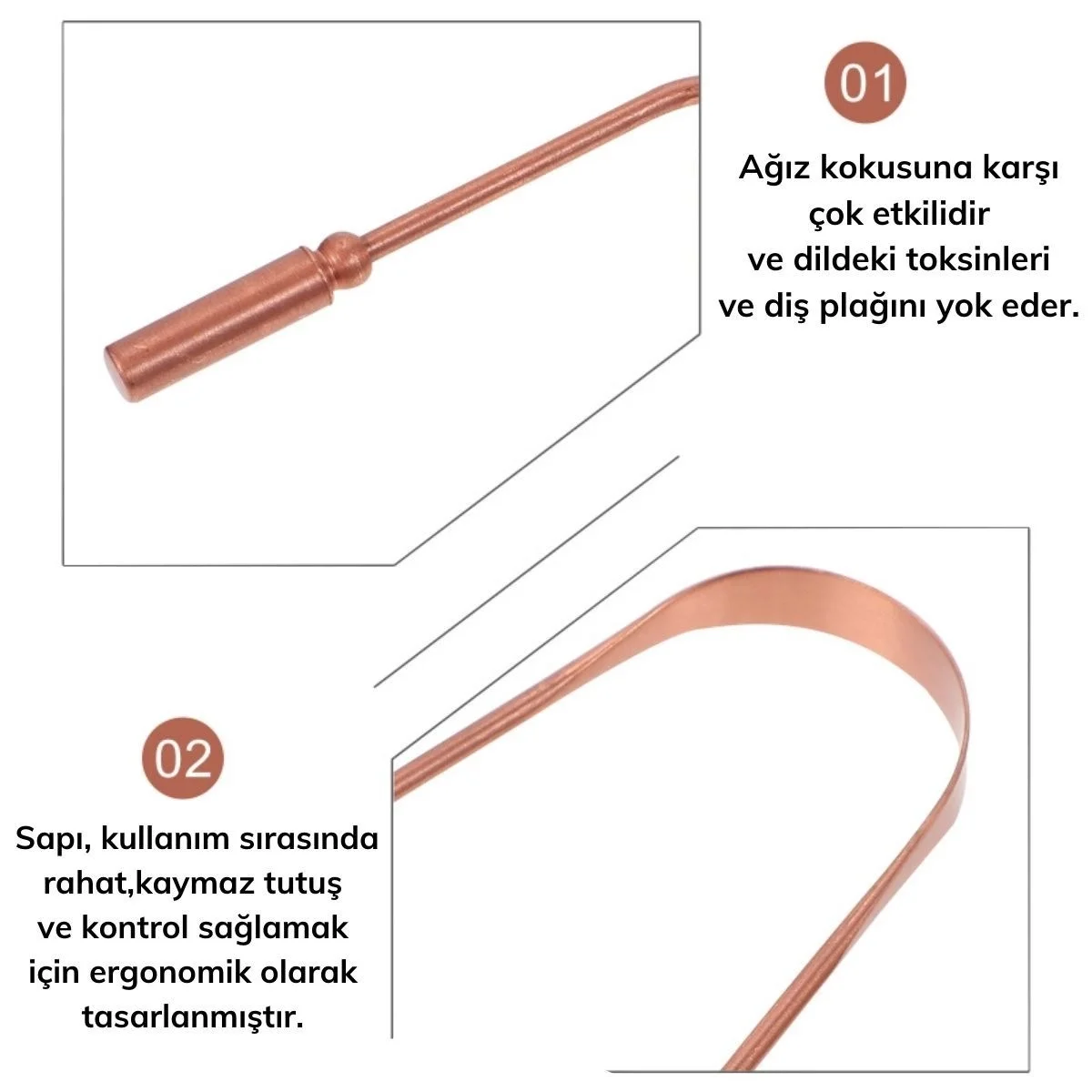 Bakır Oil Pulling Yağ Çekme Dil Plak Temizleme Aleti Dil Fırçası Sıyırıcı Dil Kaşığı Bx40 Fiyatı, Yorumları ve Özellikleri