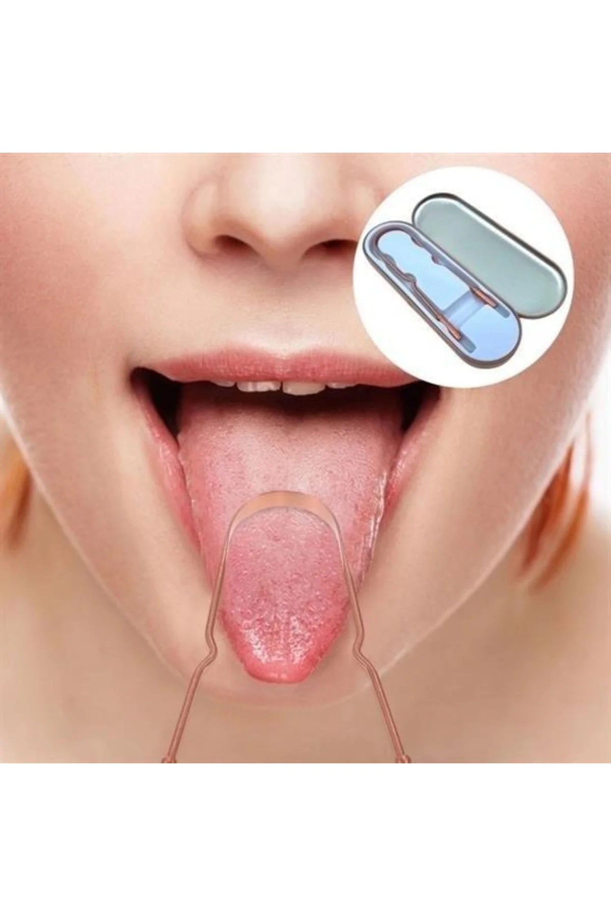 Bakır Oil Pulling Yağ Çekme Dil Plak Temizleme Aleti Dil Fırçası 