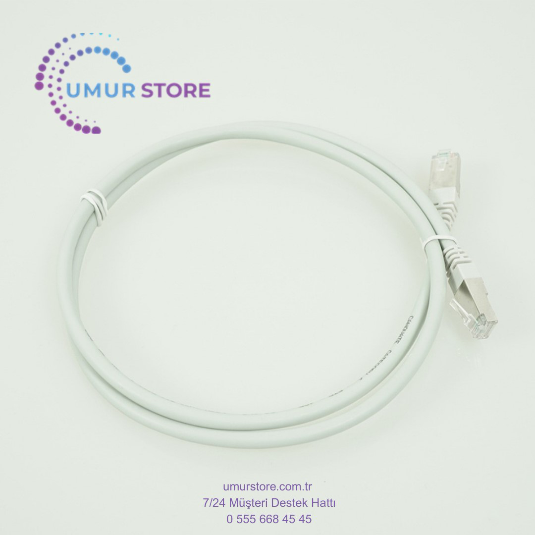 Bakır Patch Kablo CAT5E Utp 1mt Pvc Gri Patch Cord RJ45 Korumasız
