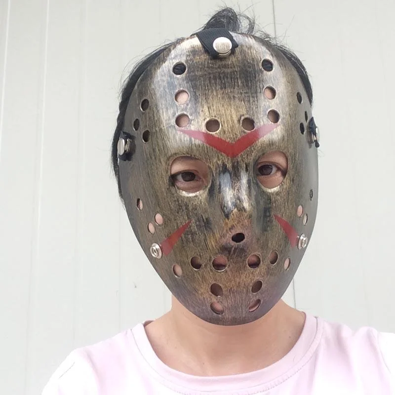 Bakır Renk Kırmızı Çizgili Tam Yüz Hokey Jason Maskesi Hannibal Maskesi Bx40 Fiyatı, Yorumları ve Özellikleri
