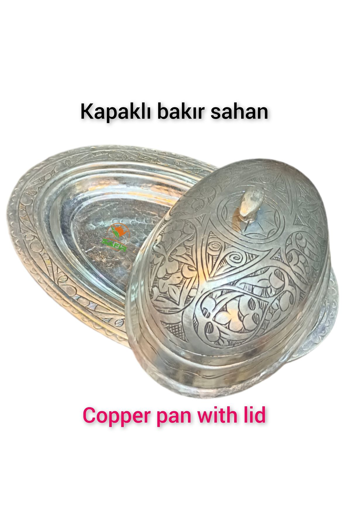 Safir Bakır Sahan , Bakır Kapaklı Sunum Sahanı , Beyaz Kalaylı Bakır Sa