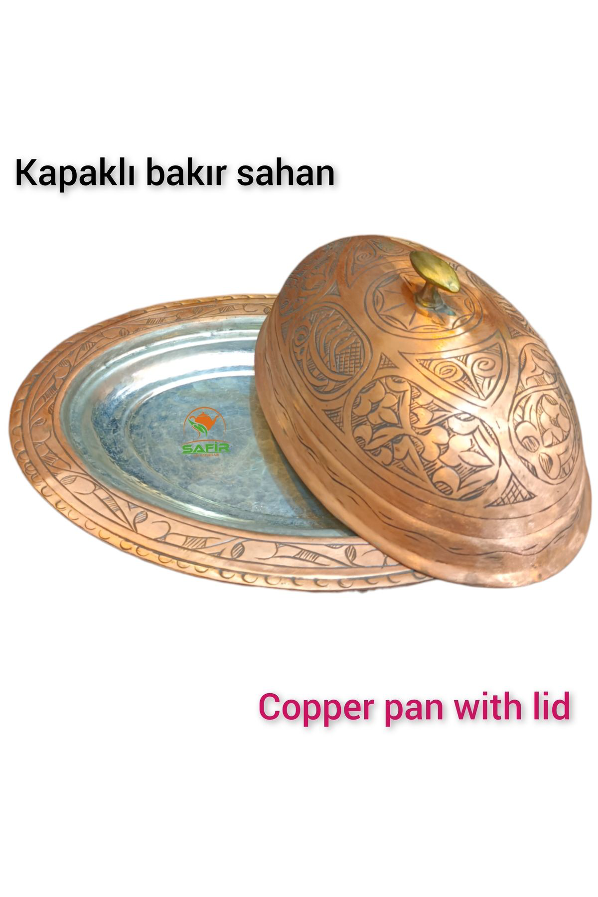 Safir Bakır Sahan Kapaklı Bakır Sunum Sahanı Kalaylı Bakır Sahan A Kali