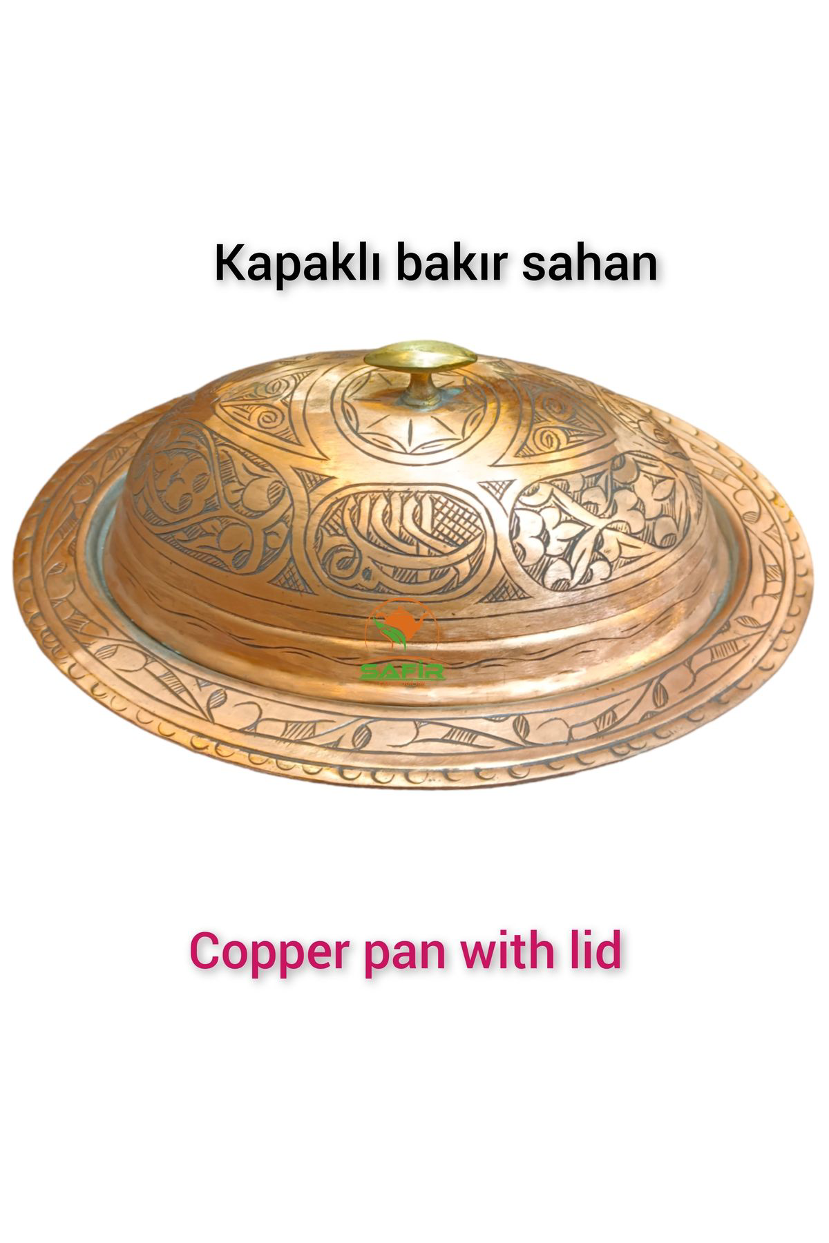 Safir Bakır Sahan Kapaklı Bakır Sunum Sahanı Kalaylı Bakır Sahan A Kali
