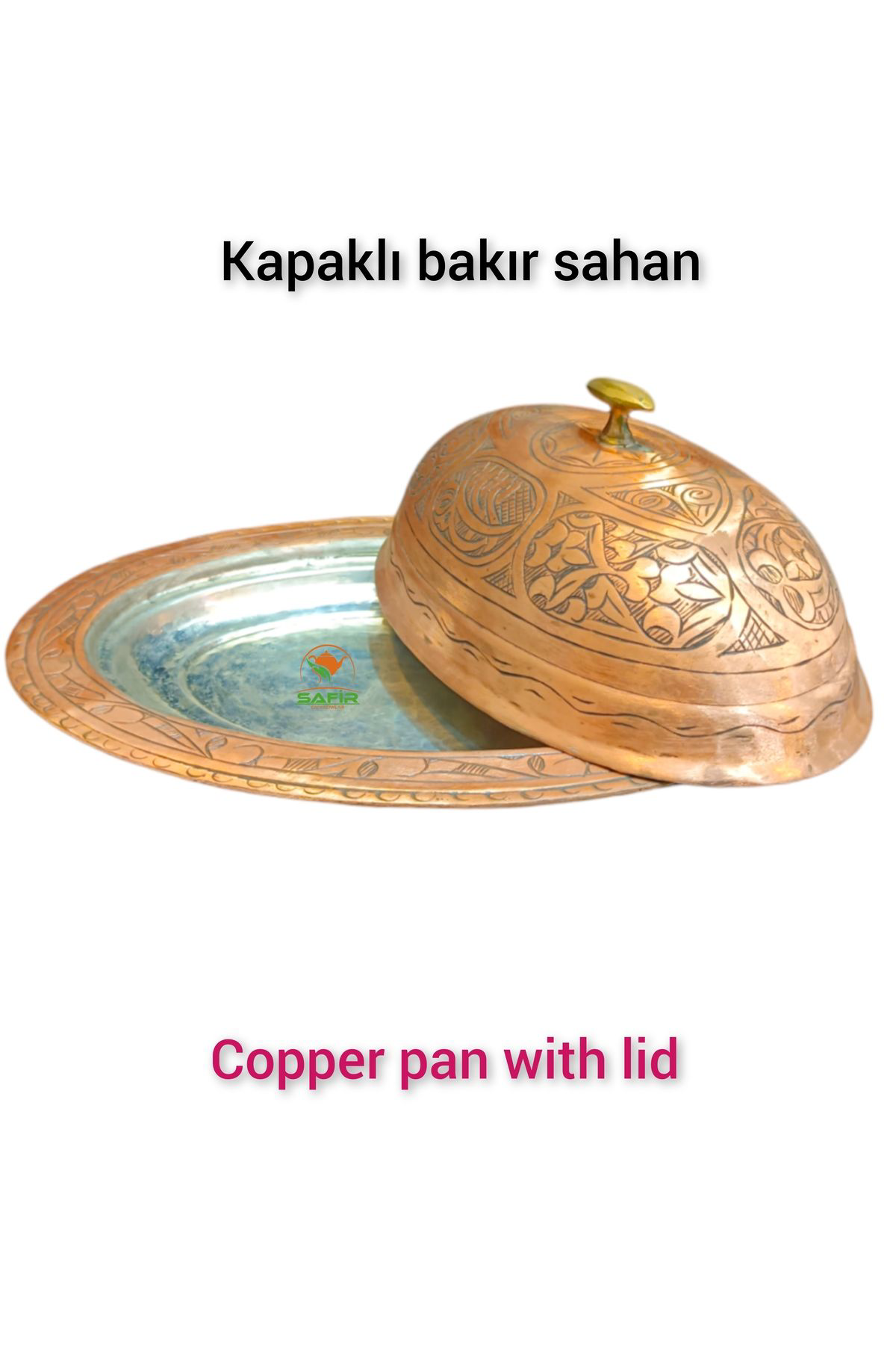 Safir Bakır Sahan Kapaklı Bakır Sunum Sahanı Kalaylı Bakır Sahan A Kali
