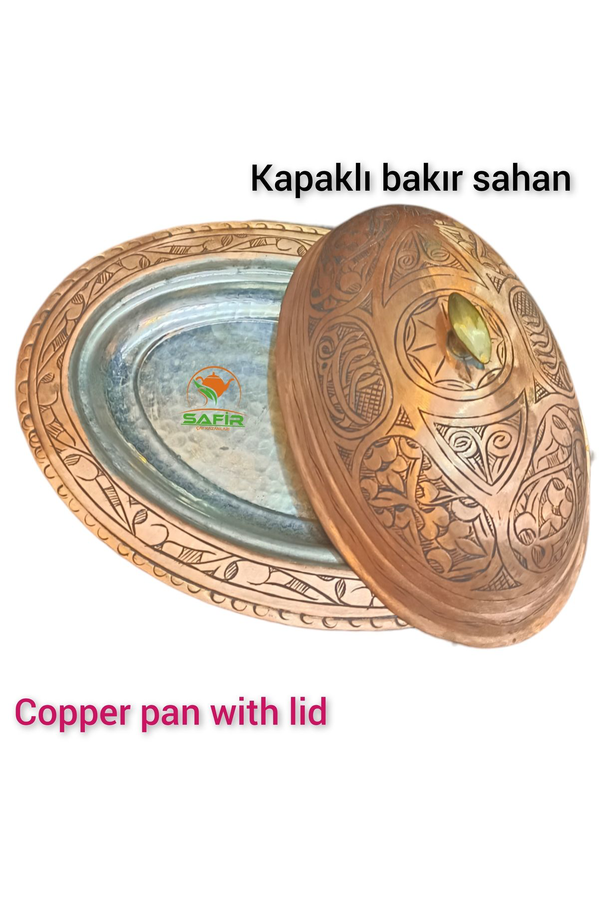 Safir Bakır Sahan Kapaklı Bakır Sunum Sahanı Kalaylı Bakır Sahan A Kali