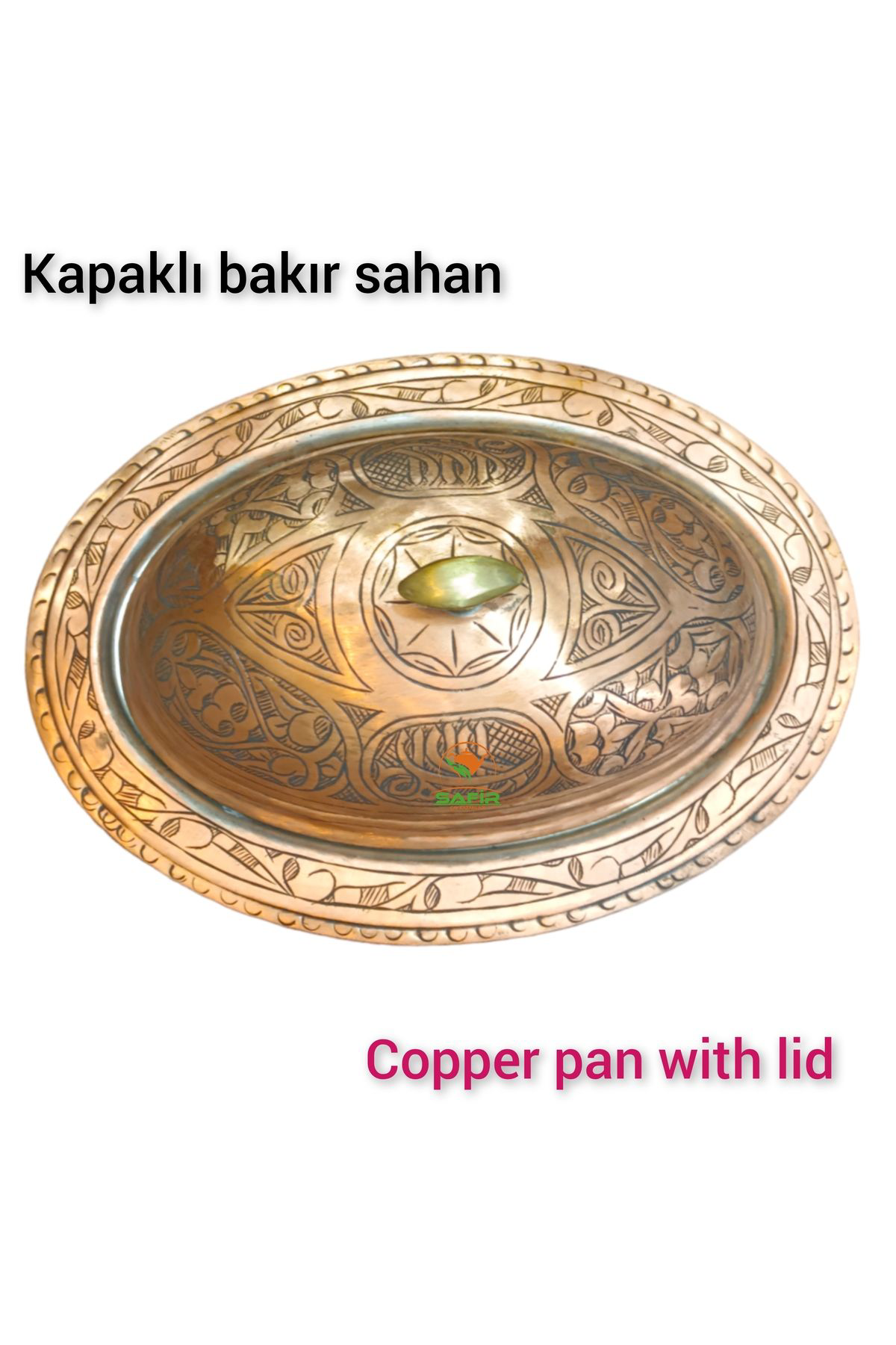 Safir Bakır Sahan Kapaklı Bakır Sunum Sahanı Kalaylı Bakır Sahan A Kali