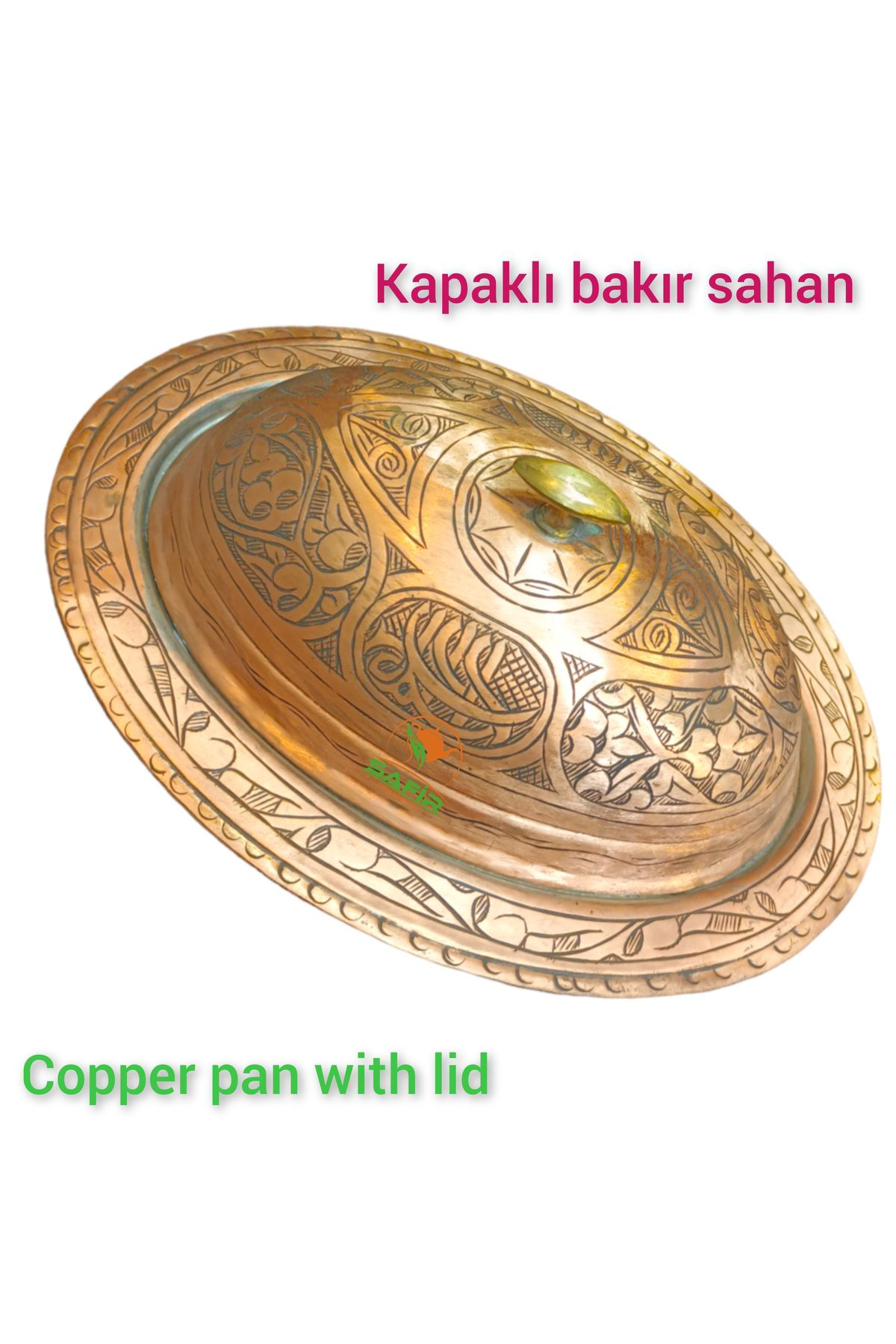 Safir Bakır Sahan Kapaklı Bakır Sunum Sahanı Kalaylı Bakır Sahan A Kali