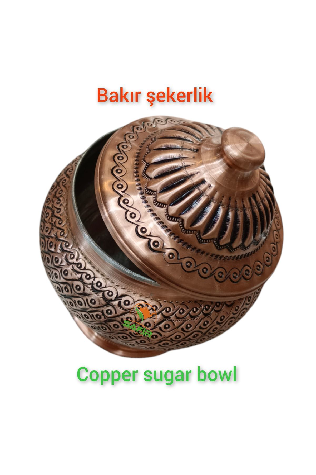 Safir Çay Kazanlari Bakir Şekerlik Bakir Şekerdanlik Bakir Lokumluk Orta Boy Şekerlik