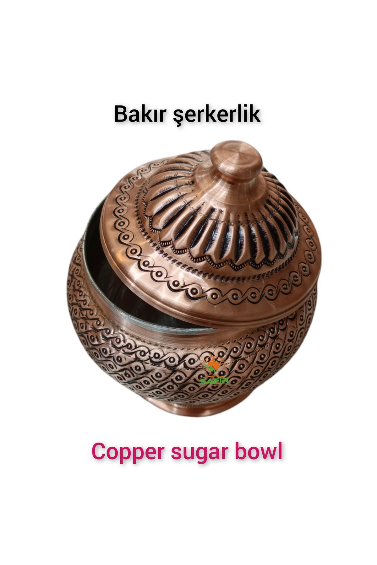 Safir Çay Kazanlari Bakir Şekerlik Bakir Şekerdanlik Bakir Lokumluk Orta Boy Şekerlik