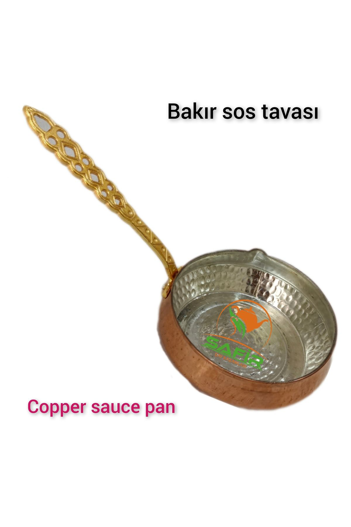 Safir Bakir Sosluk Bakir Sos Tavasi Orta Boy Yağ Sosluğu A++  Çay 