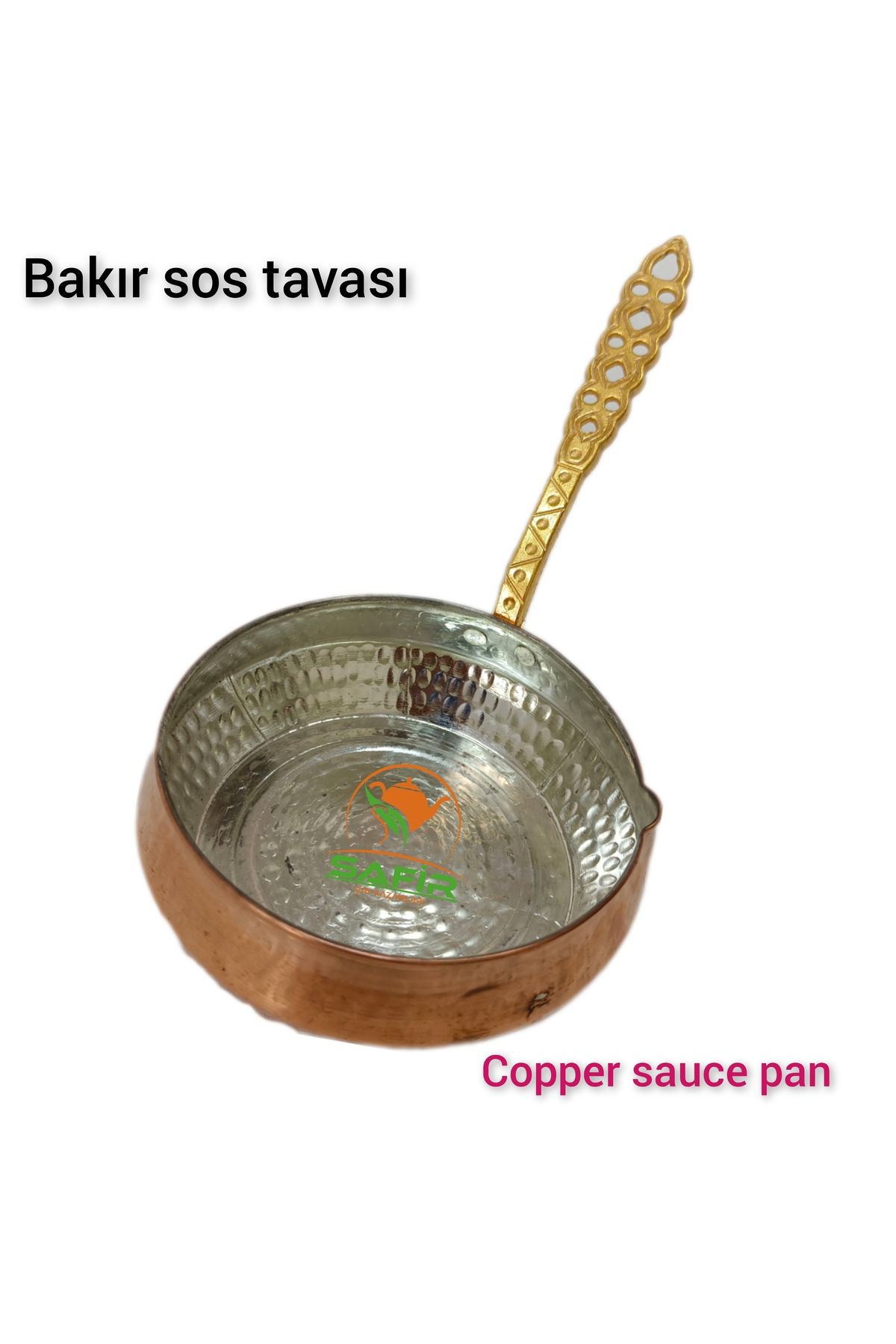 Safir Bakir Sosluk Bakir Sos Tavasi Orta Boy Yağ Sosluğu A++  Çay 