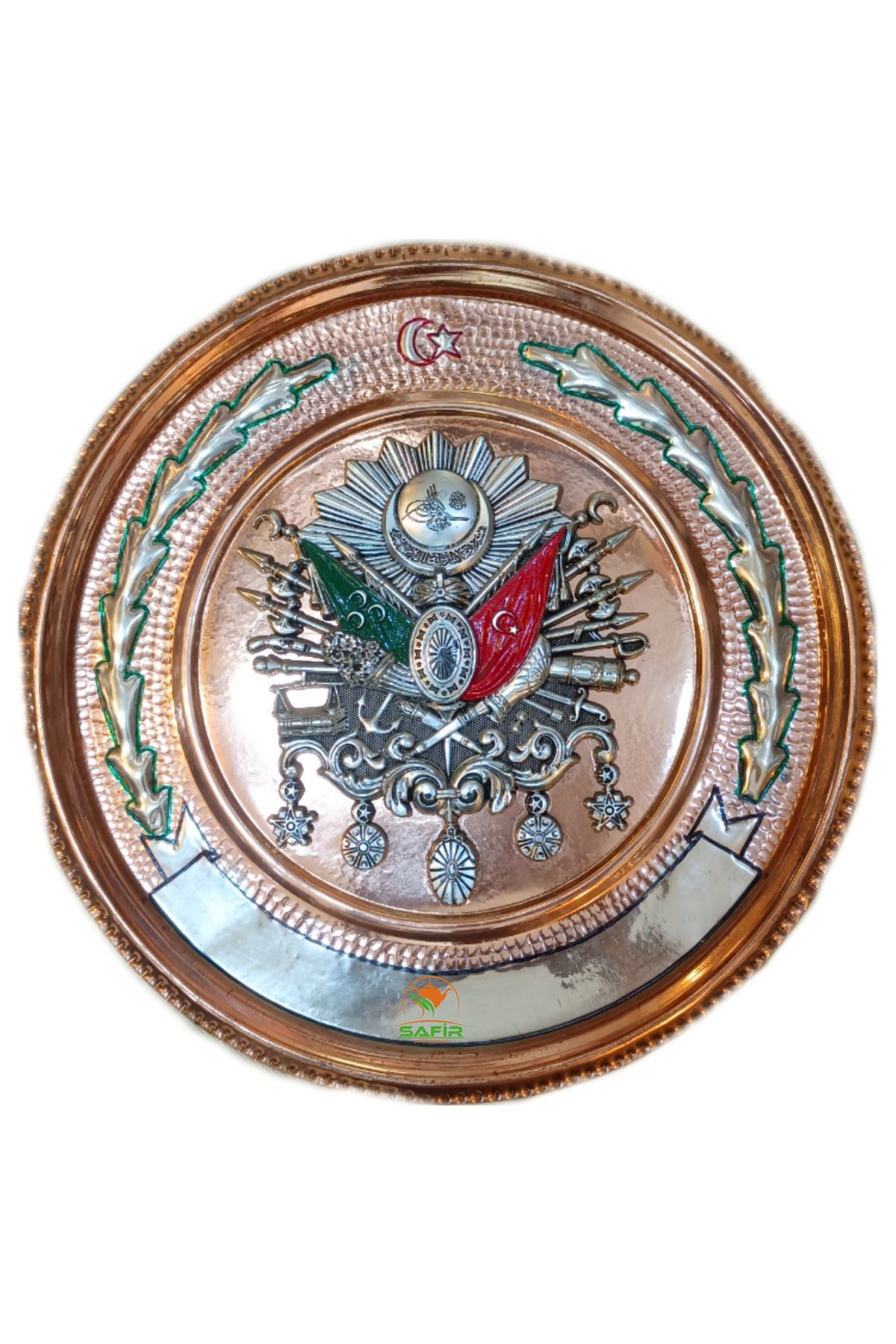 BAKIR TABLO OSMANLI TUĞRA MODELLİ BAKIR DUVAR TABLOSU 25 CM EBATL