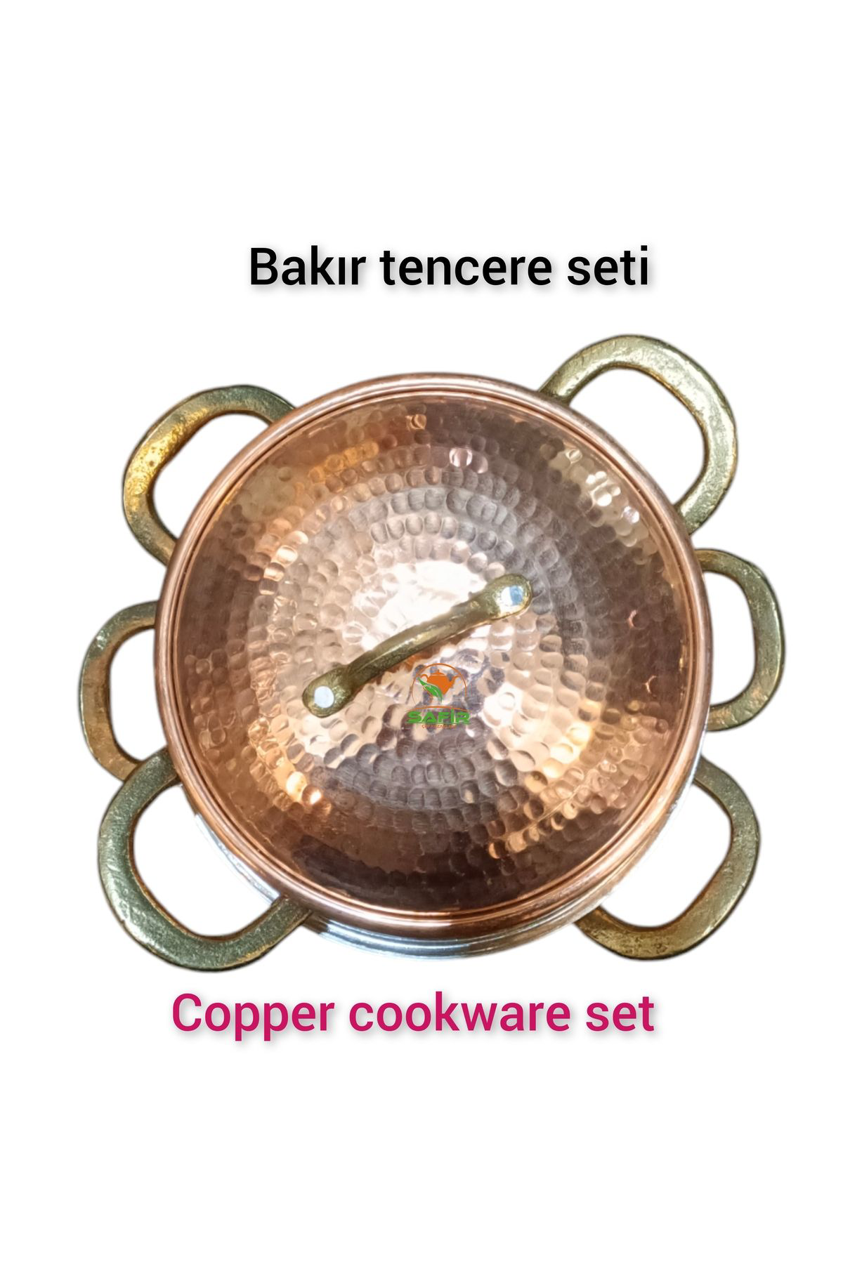 Bakır Tencere Seti Özel Dövme Bakır Beşli Tencere Takımı Bakır Te