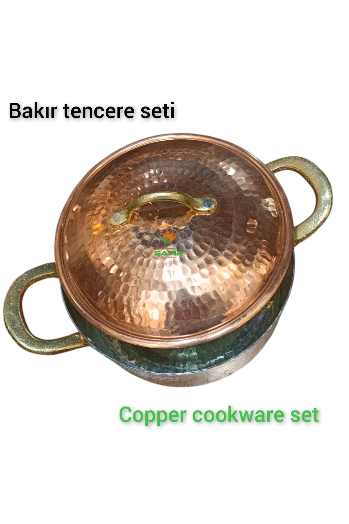 Bakır Tencere Seti Özel Dövme Bakır Beşli Tencere Takımı Bakır Te