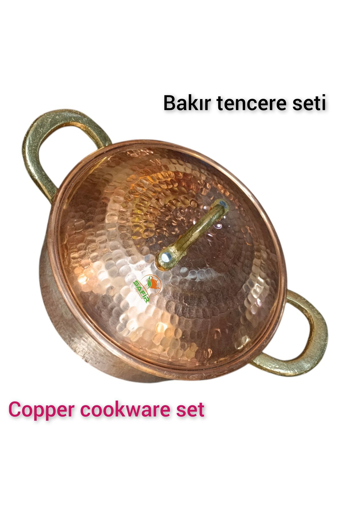 Bakır Tencere Seti Özel Dövme Bakır Beşli Tencere Takımı Bakır Te