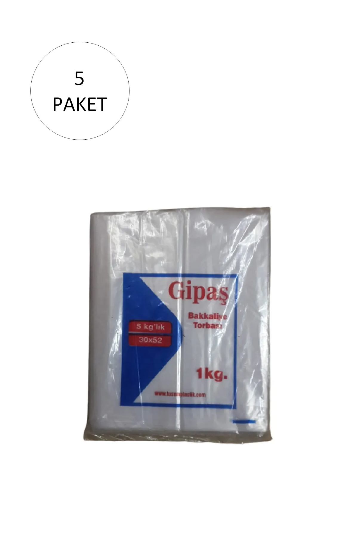 Just Cheap Store Bakkaliye Naylon Torba 5'Kg Lik 30X52 Cm 5 Paket (Takriben 550 Ad