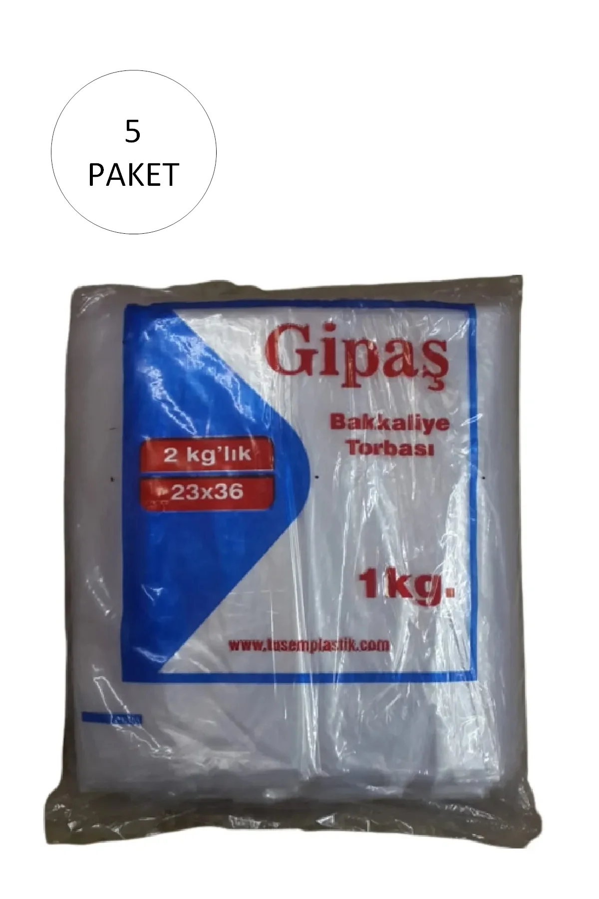Bakkaliye Naylon Torba 2'kg lık 23x36 cm 5 Paket (Takriben 1.300 