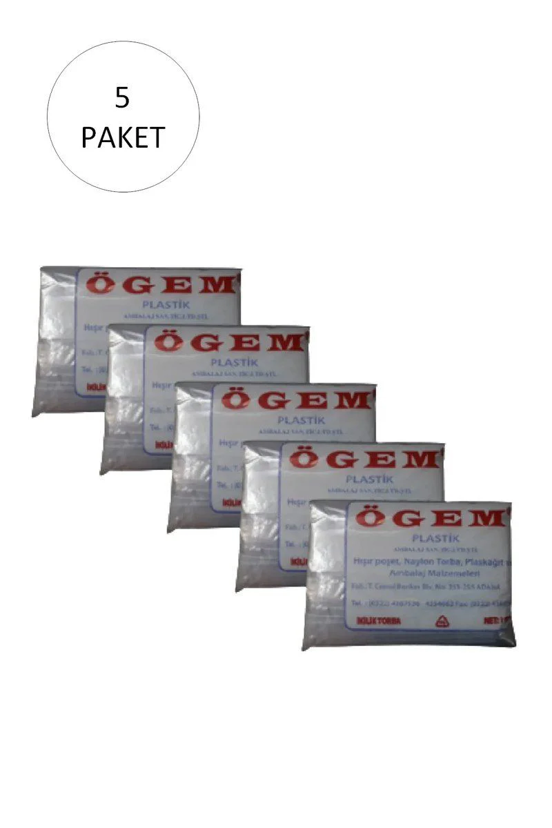 Bakkaliye Naylon Torba İkilik 22x36 cm 1 kg – 5 Paket (975 Adet) Şarküteri ve Ev Poşeti