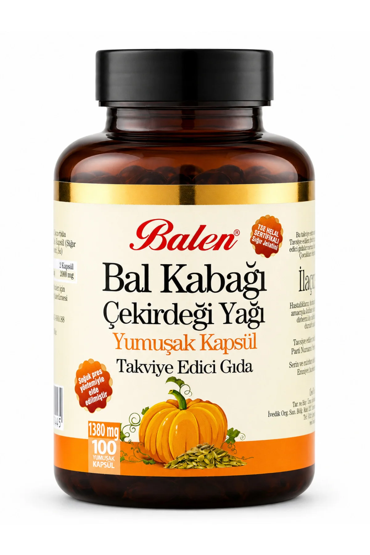 Bal Kabağı Çekirdeği Yağı Yumuşak Kapsül 1380 Mg* 100
