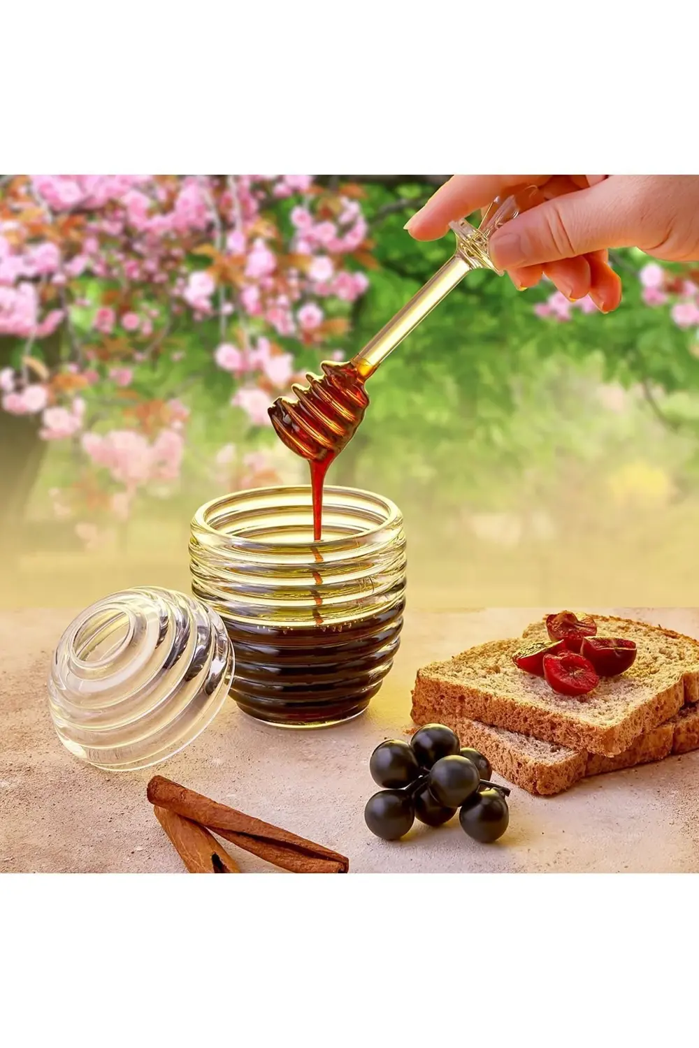Bal Kavanozu Kaşıklı - Plastik Kaşıklı Bal Kavanozu Pratik