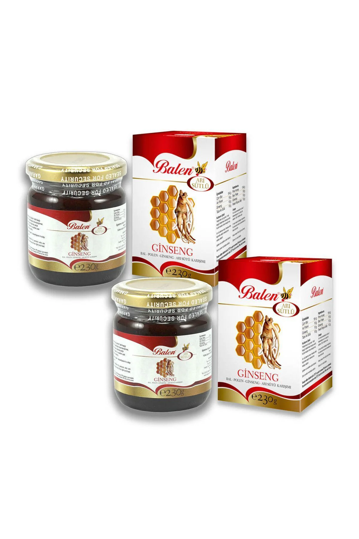 Bal Polen Kırmızı Ginseng Arı Sütü Karışımı 2 X 230 gr