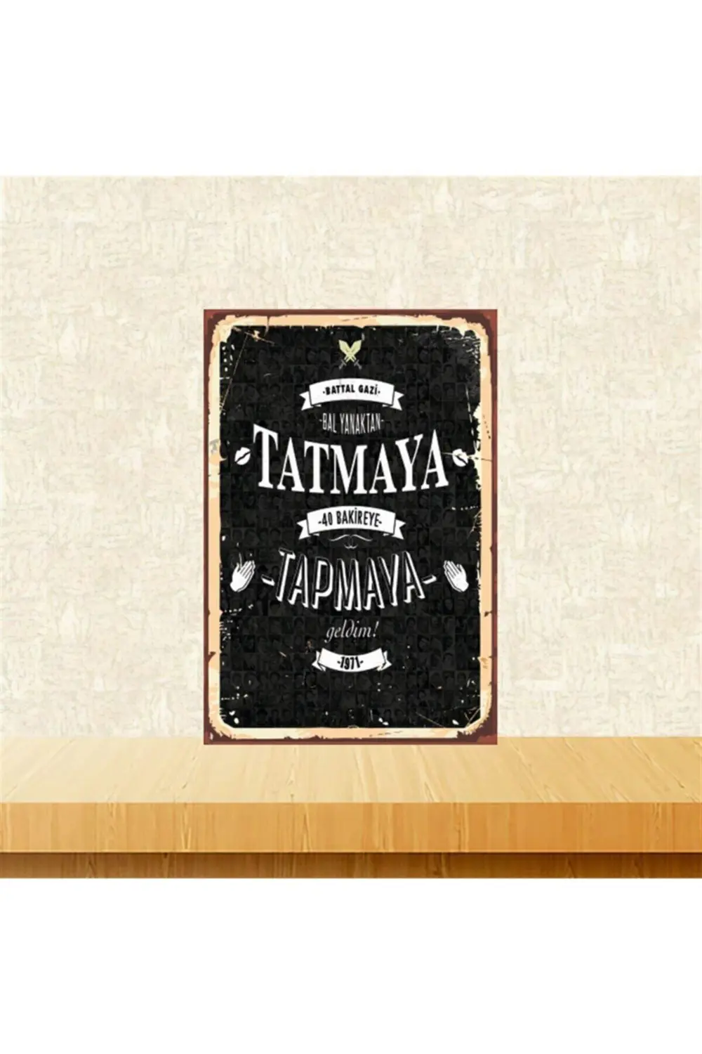 Bal Yanaktan Tatmaya Retro Ahşap Tablo Tkfx4831 20-30 cm