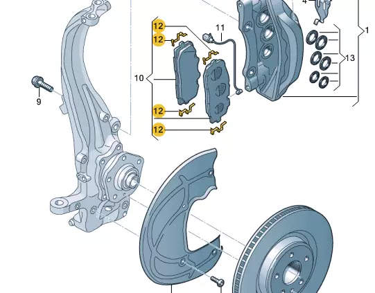 Balata Tutucu - Set (VW)(4M0698231A)
