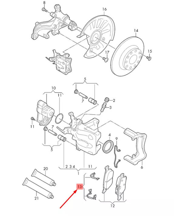 Balata Tutucu - Set (VW)(5WA698269B)