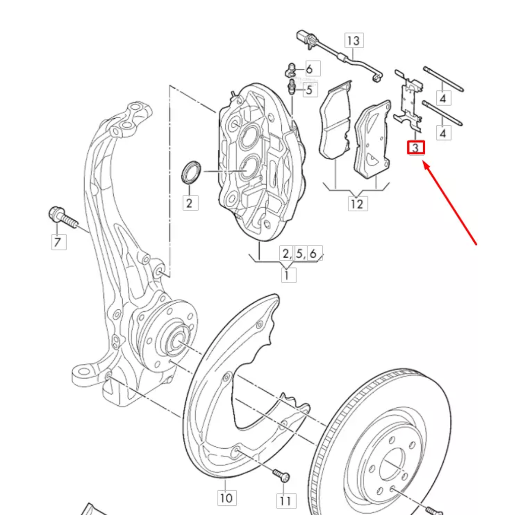 Balata Tutucu - Set (VW Orjinal)(80A615269)