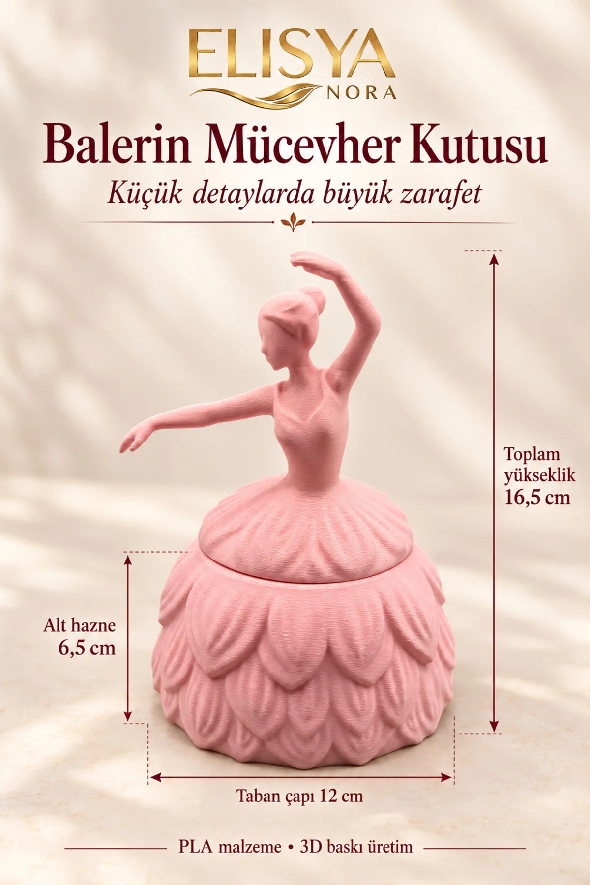 Balerin Figürlü Takı Kutusu Kapaklı Dekoratif Mücevher Kutusu - Görsel 3
