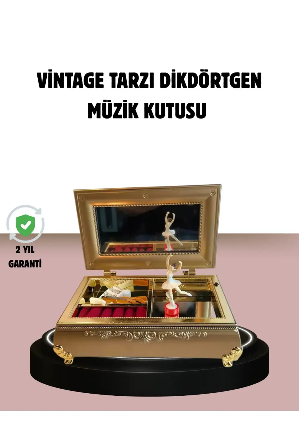 Balerinli Müzikli Takı Kutusu Piyano Tasarım Kız Çocuk Hediyelik