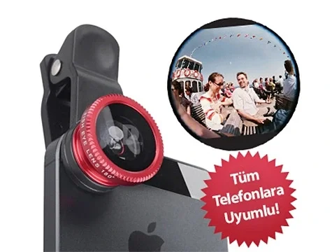 Balık Gözü Cep Telefonu Lensi (tüm Modellere Uyumlu) Balık Gözü Cep Telefonu Lensi (tüm Modellere Uyumlu)