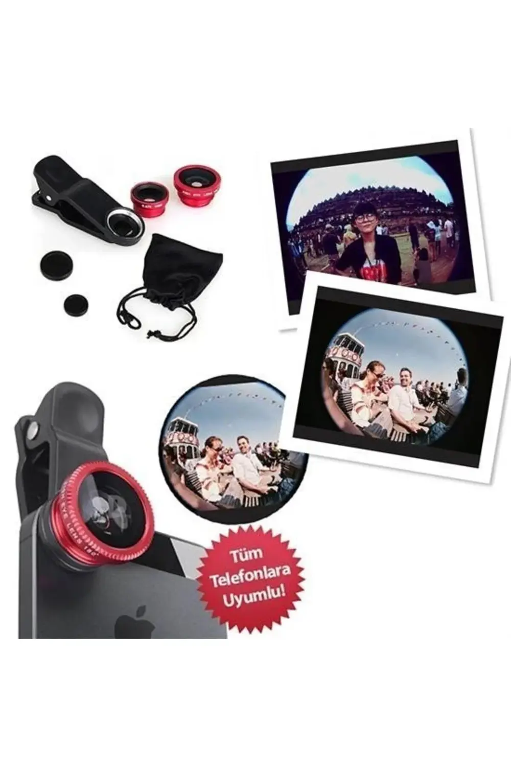 ® Balık Gözü Cep Telefonu Lensi (Tüm Modellere Uyumlu)