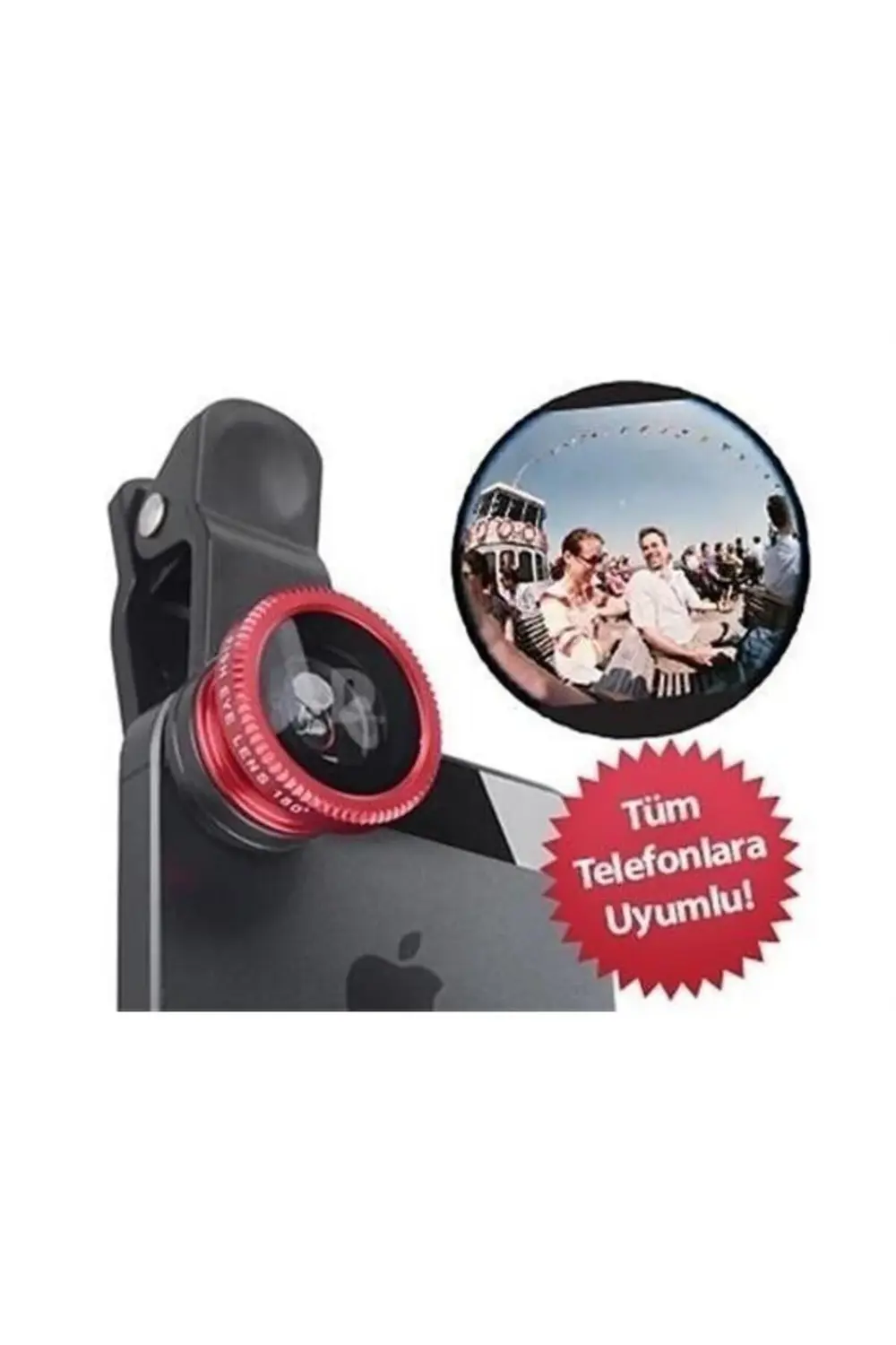 ® Balık Gözü Cep Telefonu Lensi (Tüm Modellere Uyumlu)