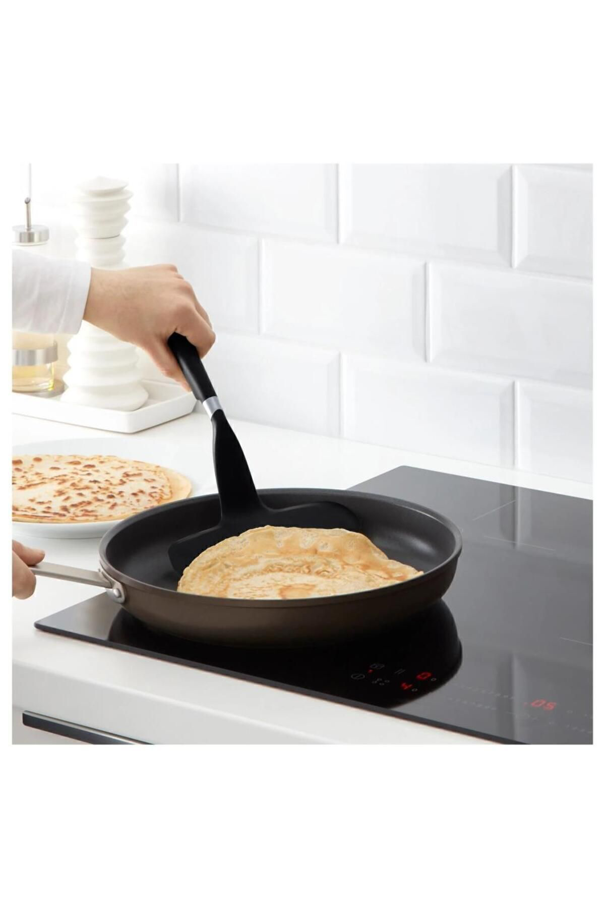 İkea Balik Krep Omlet Geniş Spatula Asilabilir Uzunluk: 32 Cm Siyah Re