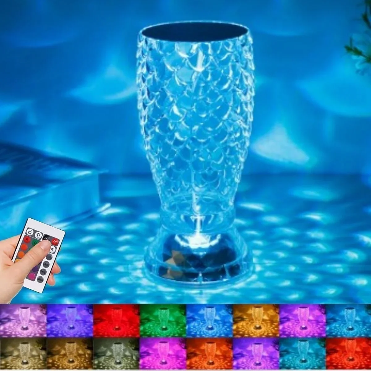 Balık Süzgeç Model USB Şarjlı Kumandalı 16Farklı Işık Modlu Masa Üstü Kristal Akrilik Led Balık Süzgeç Model USB Şarjlı Kumandalı 16Farklı Işık Modlu Masa Üstü Kristal Akrilik Led