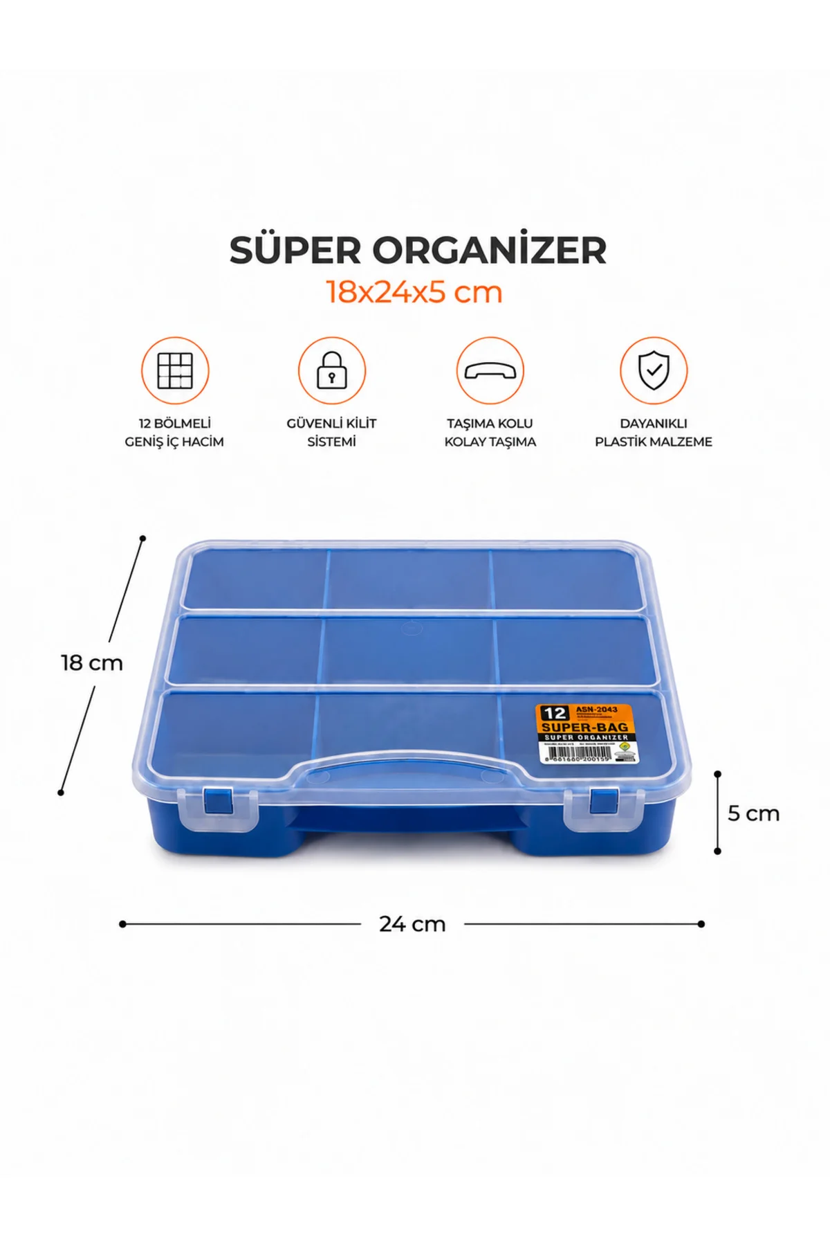 Balıkçı Organizer Kutusu Olta Malzemesi Kutusu Çok Bölmeli Plastik Organizer Seti 10 göz