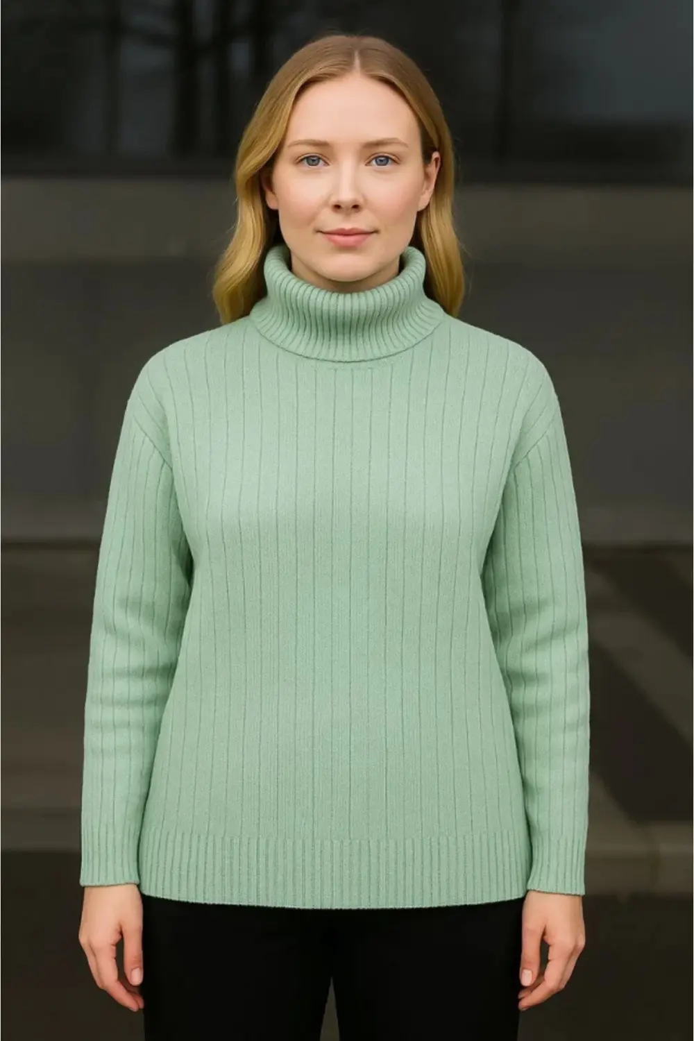 Balıkcı Yaka Bağazlı Triko Kazak Pamuklu Kalın Fitilli Dokuma - M Balıkcı Yaka Bağazlı Triko Kazak Pamuklu Kalın Fitilli Dokuma - M