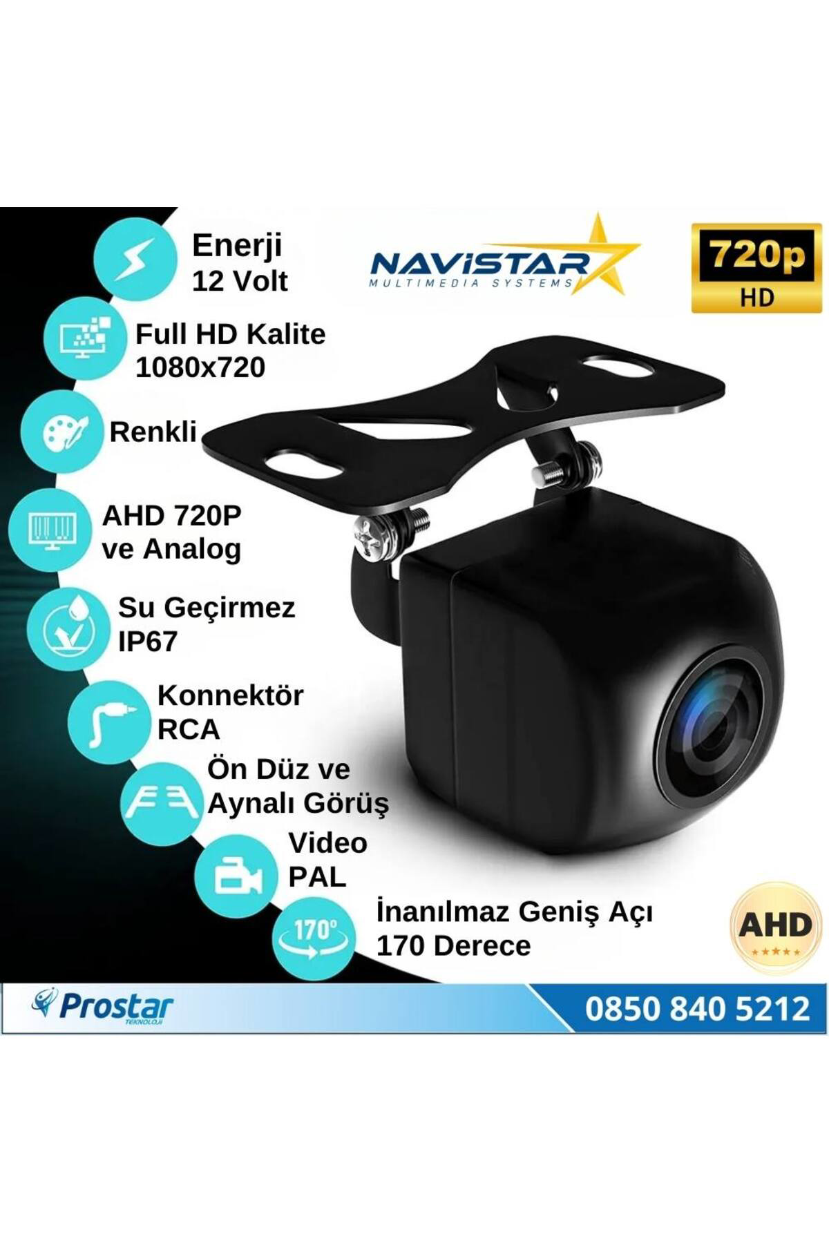 Navistar Balıkgözü Ahd 720P Ve Analog Çevirilebilir 170 Derece Geniş Açılı