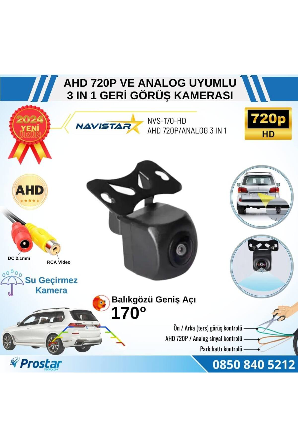 Navistar Balıkgözü Ahd 720P Ve Analog Çevirilebilir 170 Derece Geniş Açılı