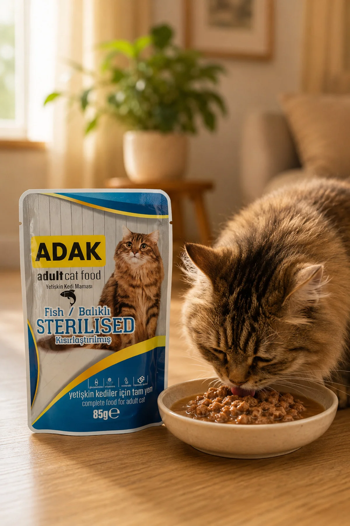 Balıklı Kısırlaştırılmış Yetişkin Kedi Yaş Maması Pouch 85 gr x 2 Balıklı Kısırlaştırılmış Yetişkin Kedi Yaş Maması Pouch 85 gr x 2